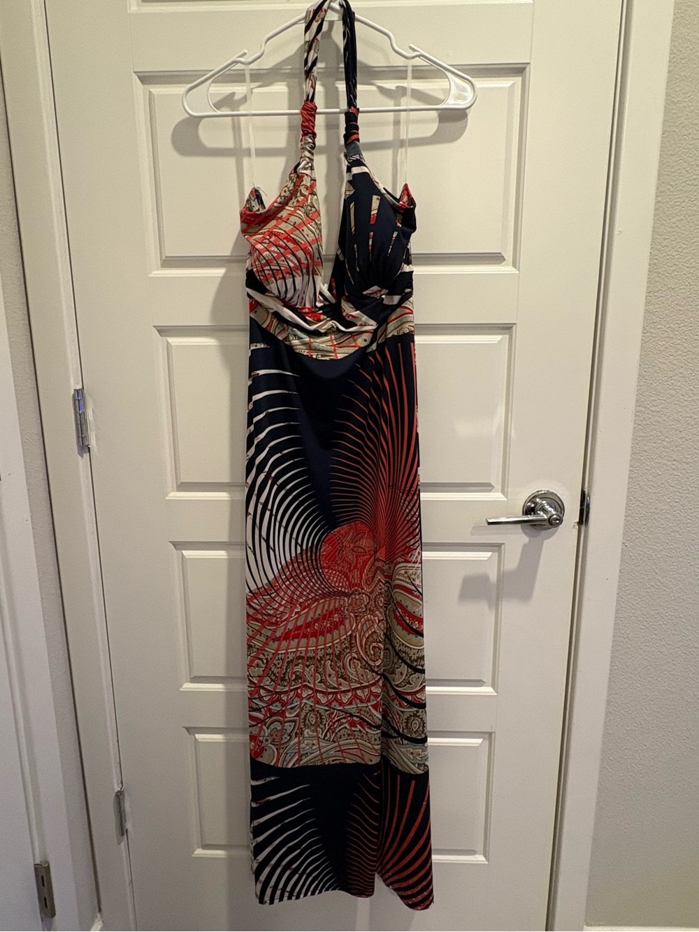Kisses & Hugs XL Halter Maxi Dress Open Back Removable Pads